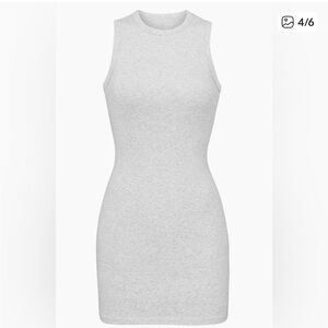 SKIMS Light Gray Ribbed Dress